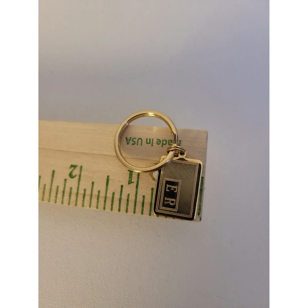 Vintage Gold Tone Monogram Keychain